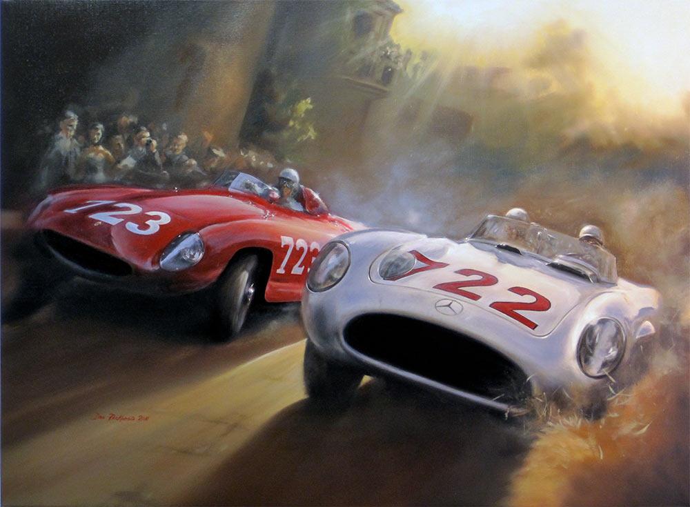 <p>Stirling Moss - 1955 Mille Miglia</p>
<p>Original Oil Painting <strong>SOLD</strong></p>

