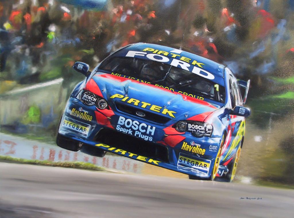 <p>Marcos Ambrose and Russell Ingall - V8 Supercars<br />
	Original oil painting on Canvas</p>
